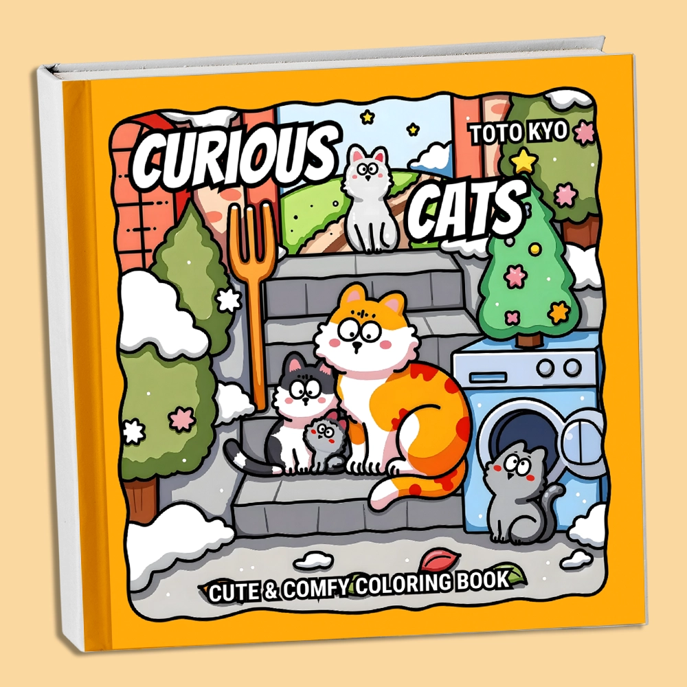 Curious Cats Coloring Book