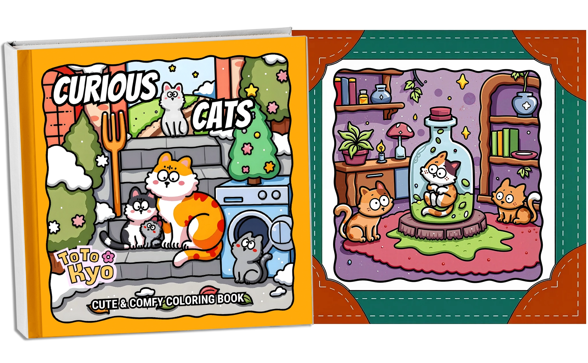 Curious Cats Coloring Book