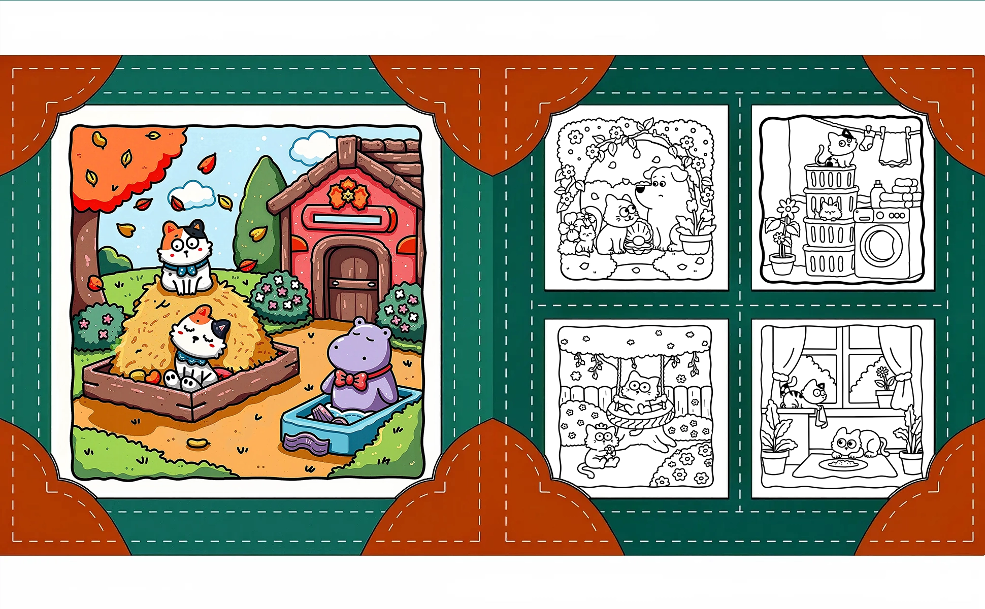 Curious Cats Coloring Book