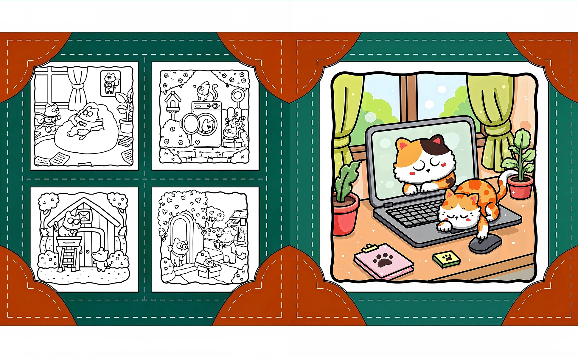 Curious Cats Coloring Book