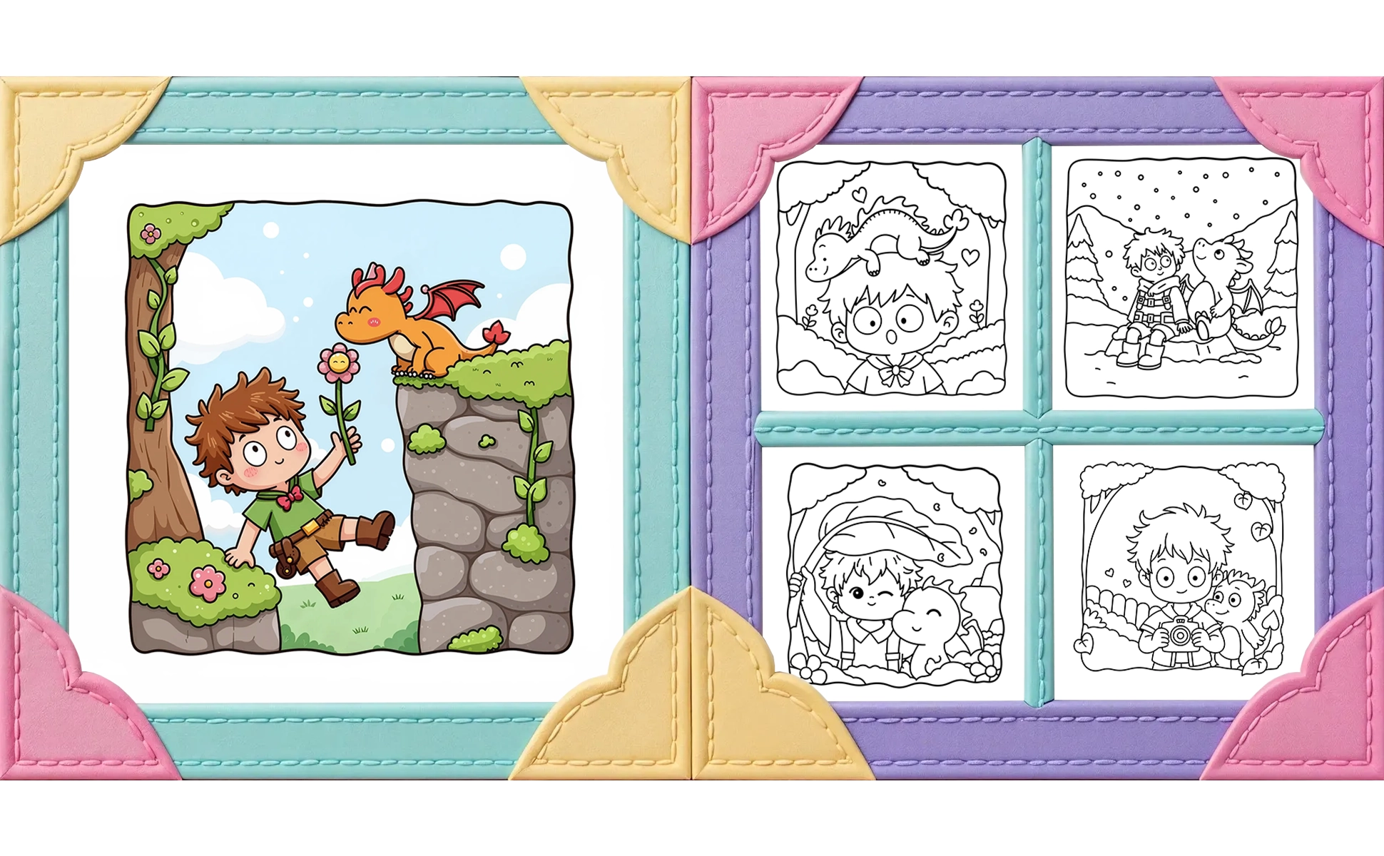 Boy Dragon Coloring Book