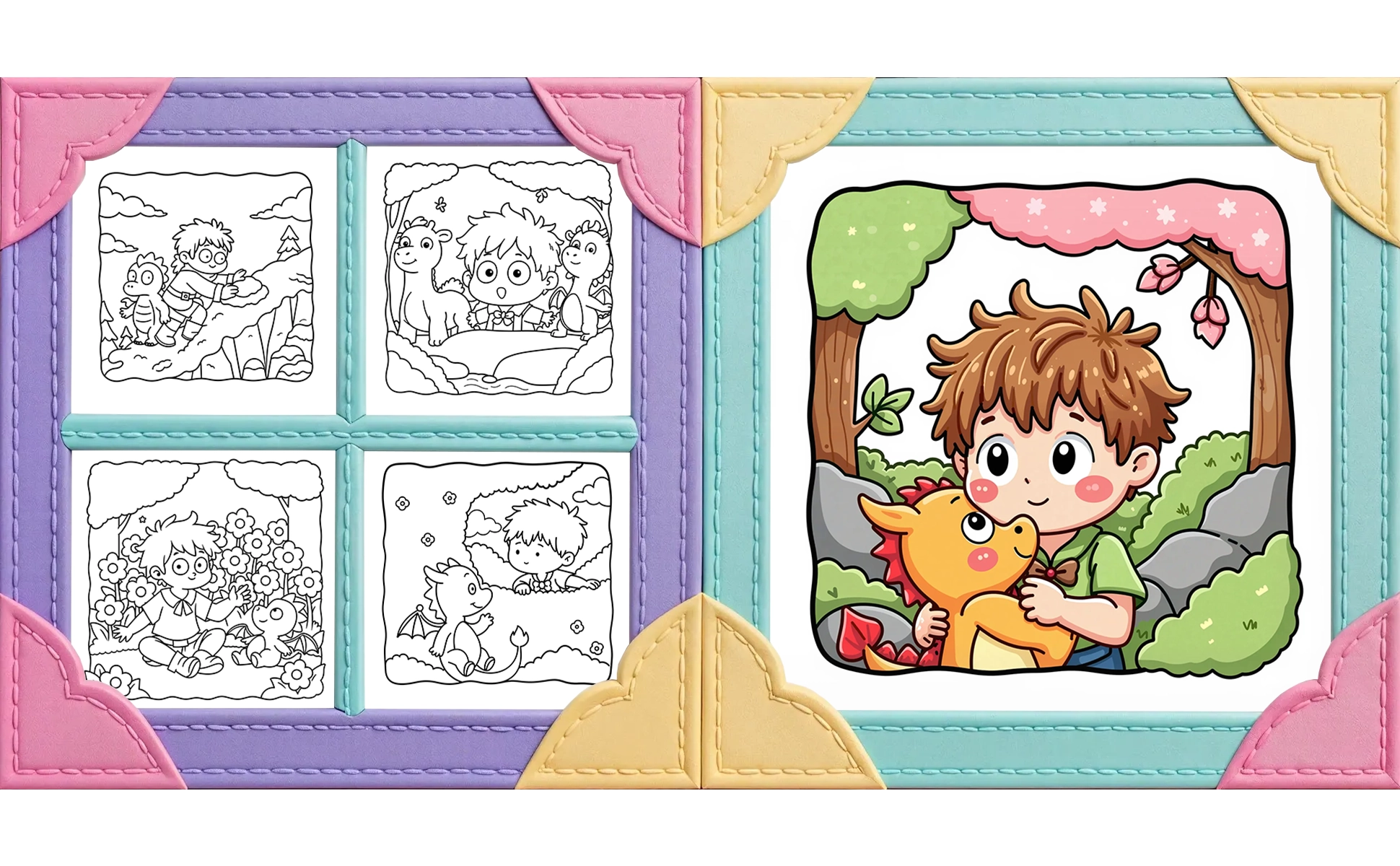 Boy Dragon Coloring Book